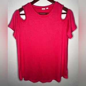 GAP Bright Pink Cold Shoulder Maternity Tee Women’s‎ Medium